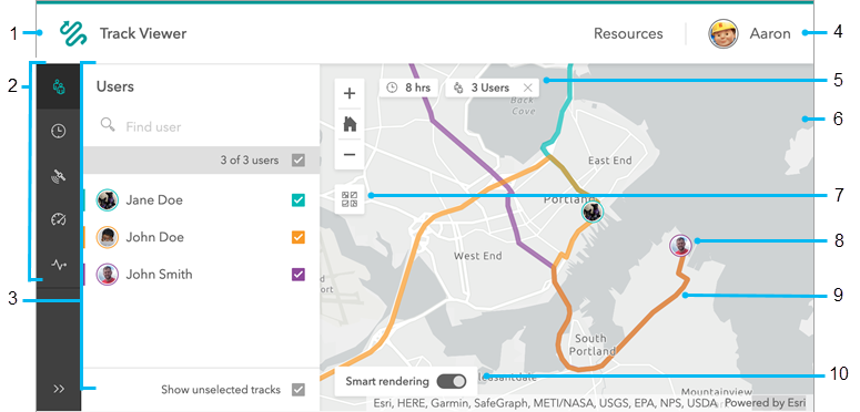 Track Viewer with callouts Track Viewer with callouts