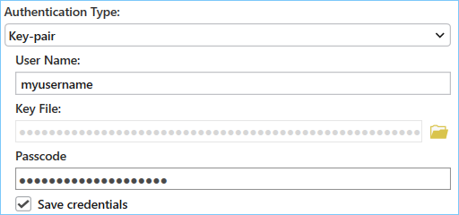 Key-pair authentication with an encrypted key file Key-pair authentication with an encrypted key file
